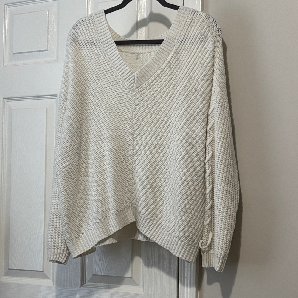 Sonoma Cream V-Neck Sweater